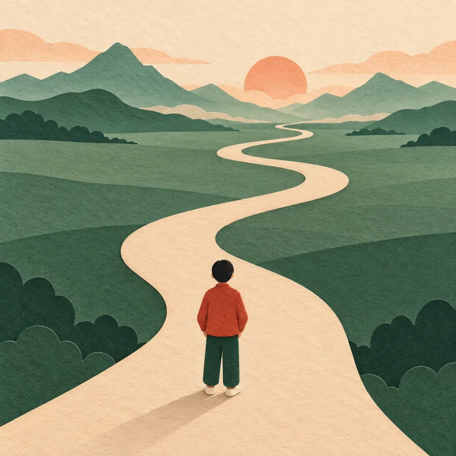 Un camino que se extiende hacia el horizonte