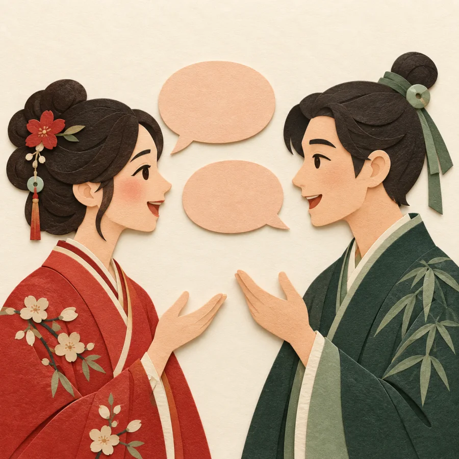 สองคนกำลังพูดคุยกัน