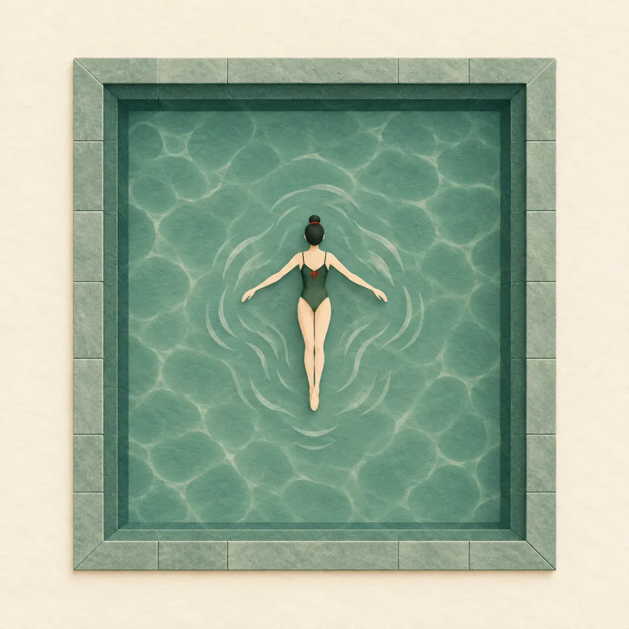 Un nageur dans une piscine