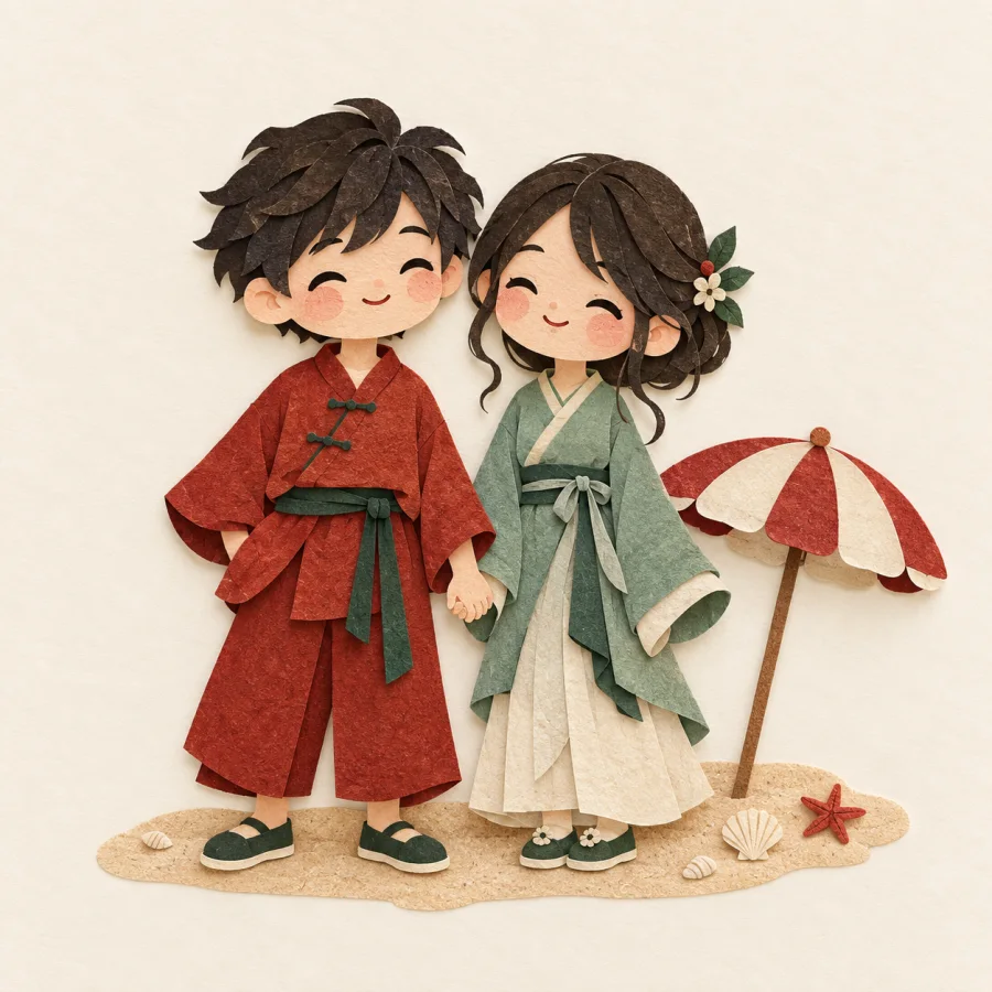 เพื่อนสองคนจูงมือกัน