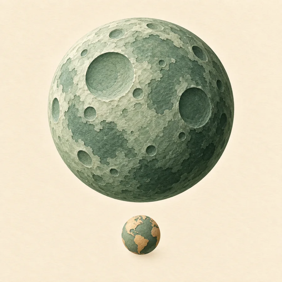 Una esfera con cráteres sobre la Tierra
