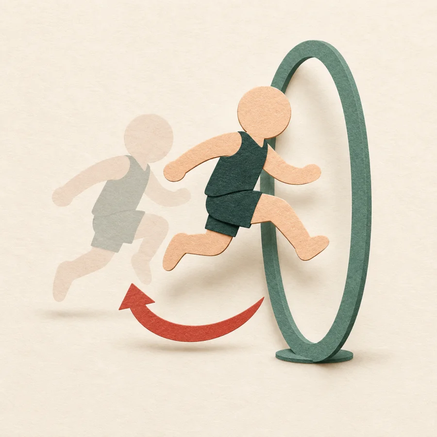 A person jumping through a hoop