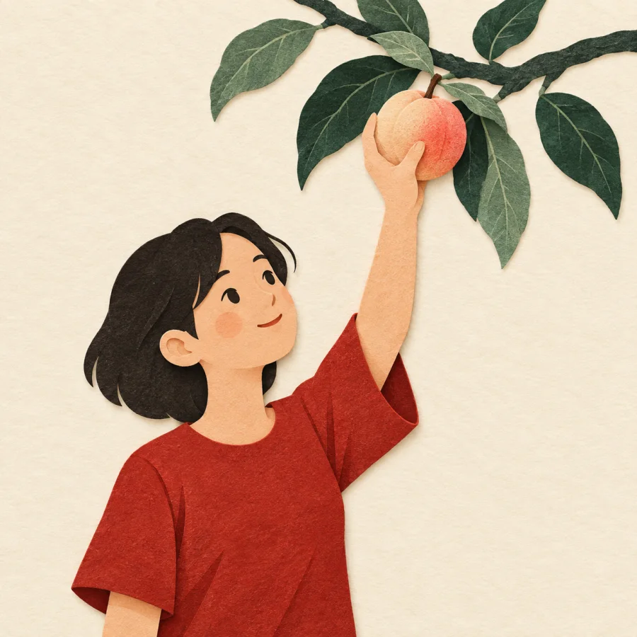 Una persona que recoge fruta