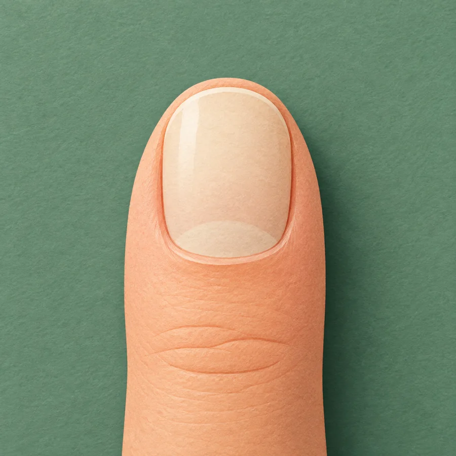 A fingertip with a nail