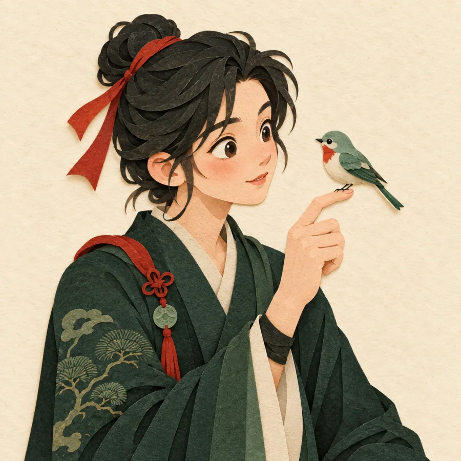 Seseorang menatap seekor burung