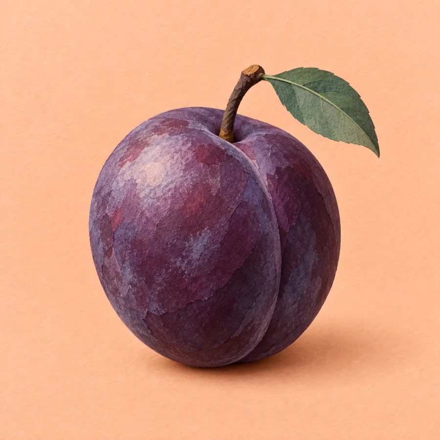 A plum on a surface