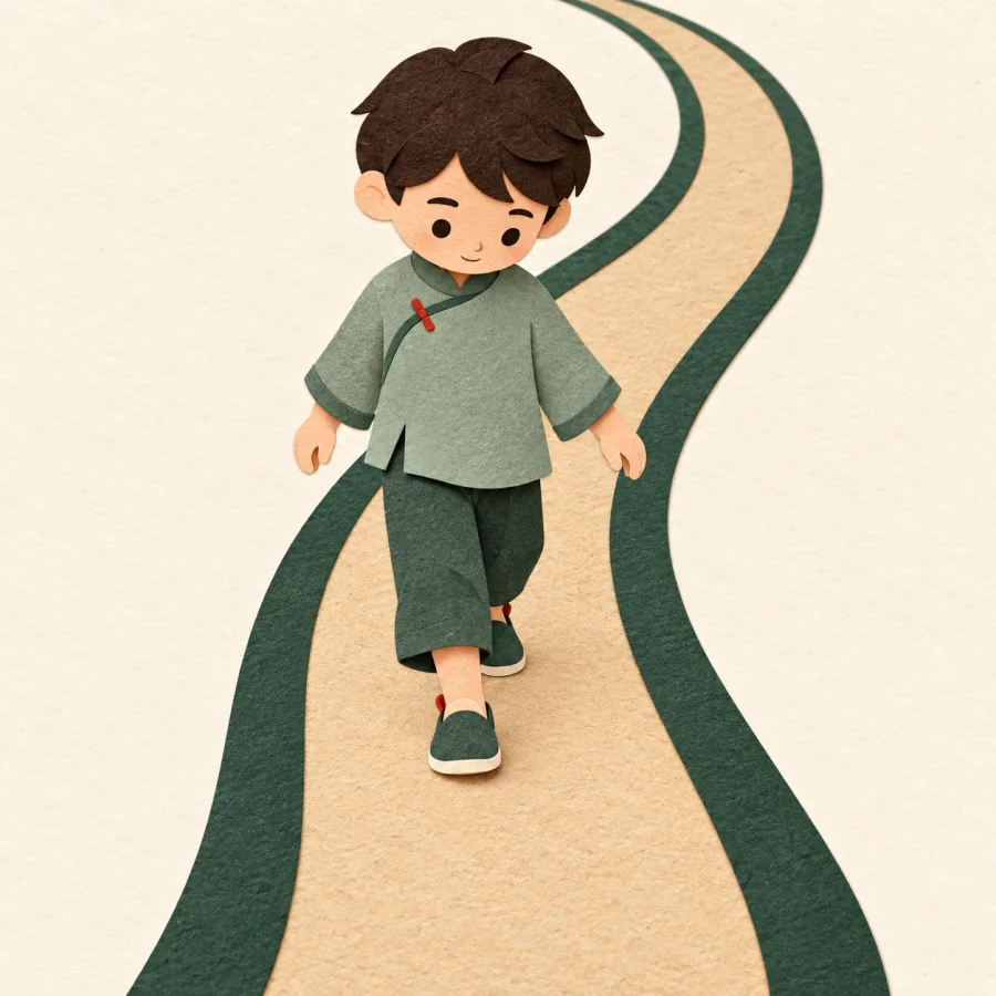 Uma pessoa caminhando por um caminho