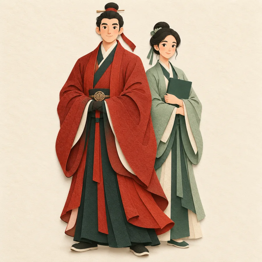 Two people side by side, the helper a step behind