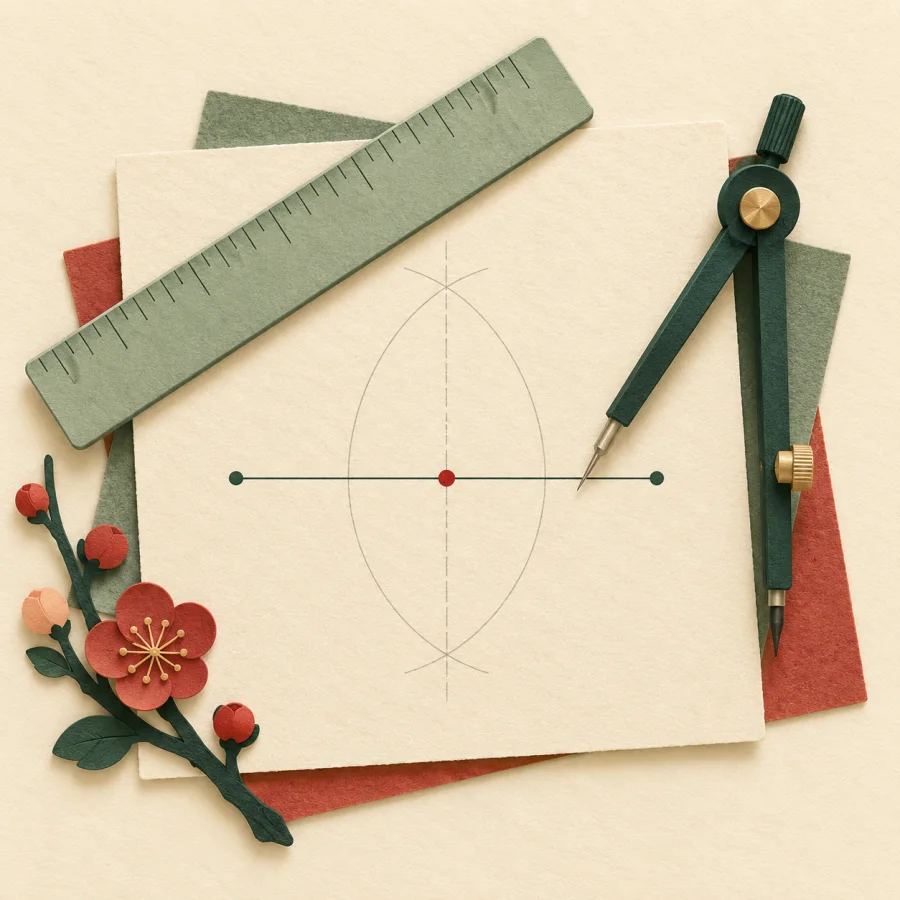 A ruler and compass measuring precisely on a drawing