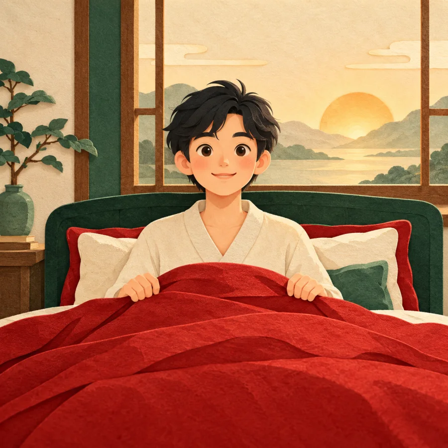 A person wakes up and opens their eyes