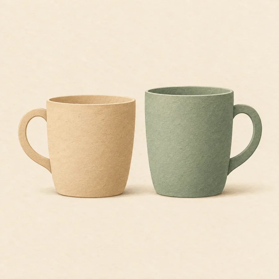 Two cups of similar height