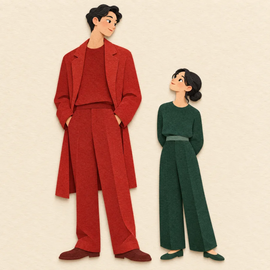 A tall person looks down on a smaller person