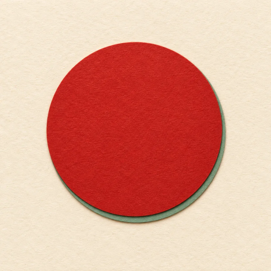Two circles lie exactly on top of each other as one.