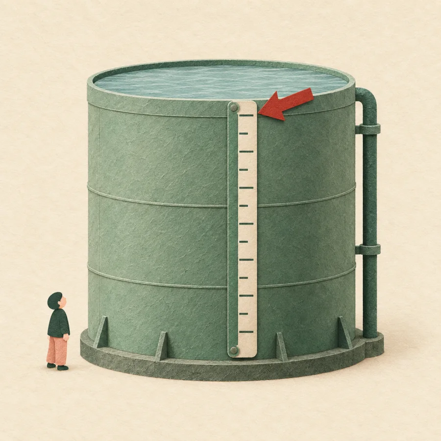 A huge tank filled to the brim