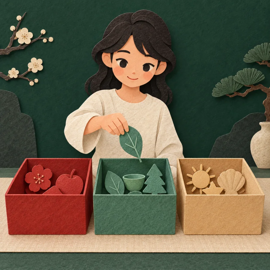 A person sorts waste into different bins