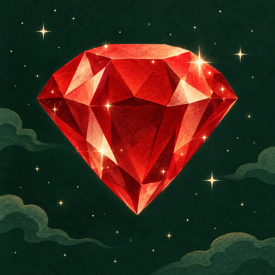 A sparkling gem above a night sky full of stars