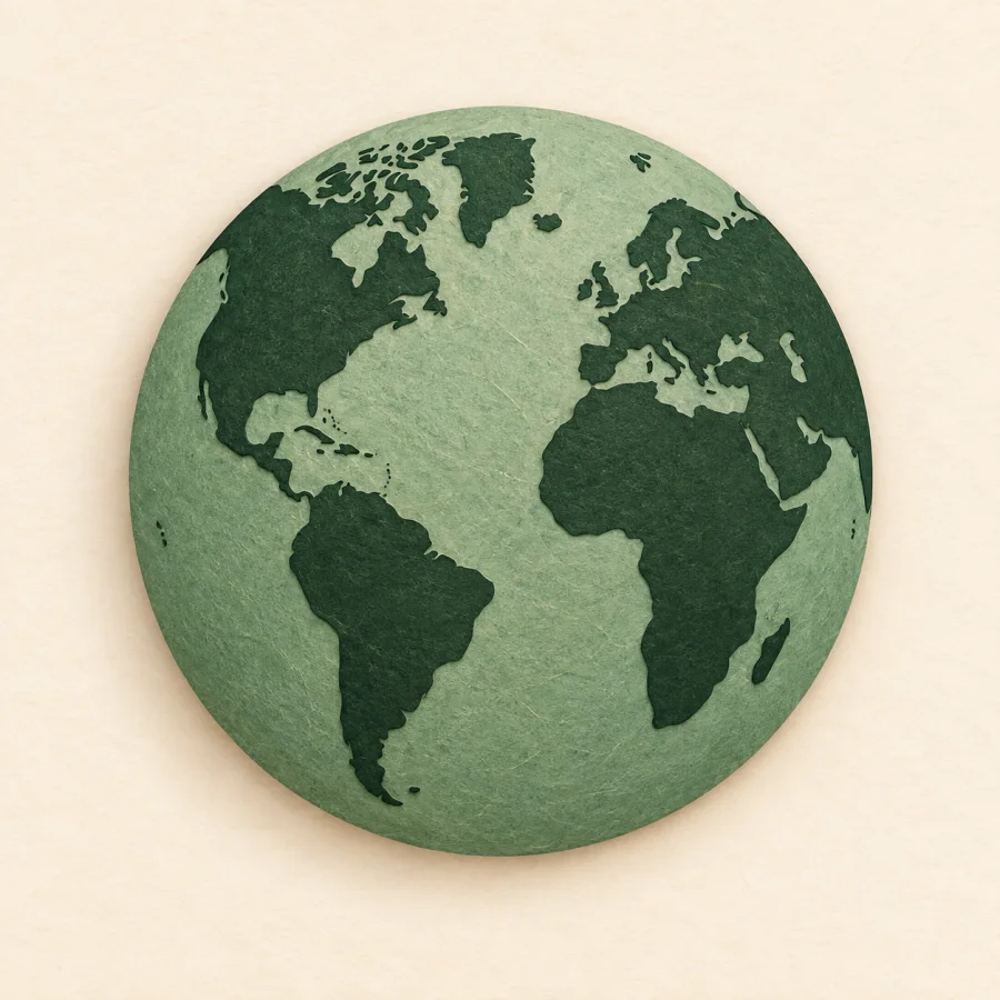 Ein Globus mit Landmassen