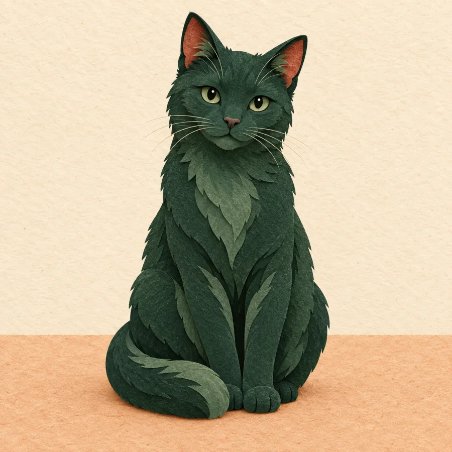 Um gato sentado no chão
