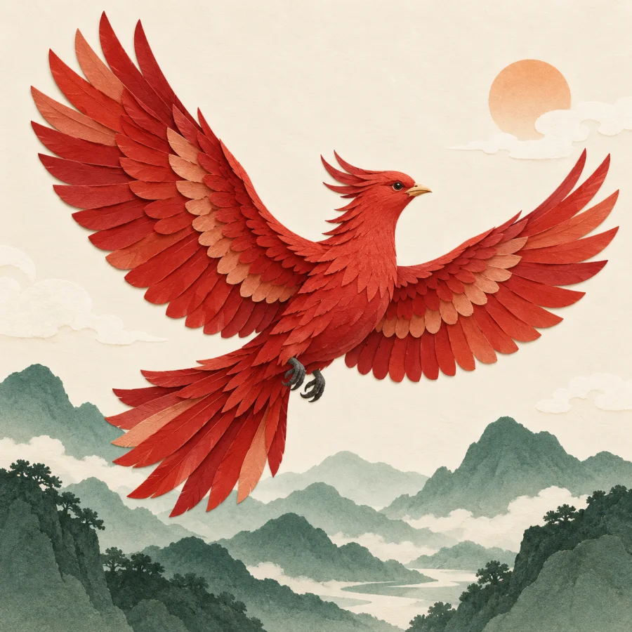 A big bird soars with spread wings above mountains