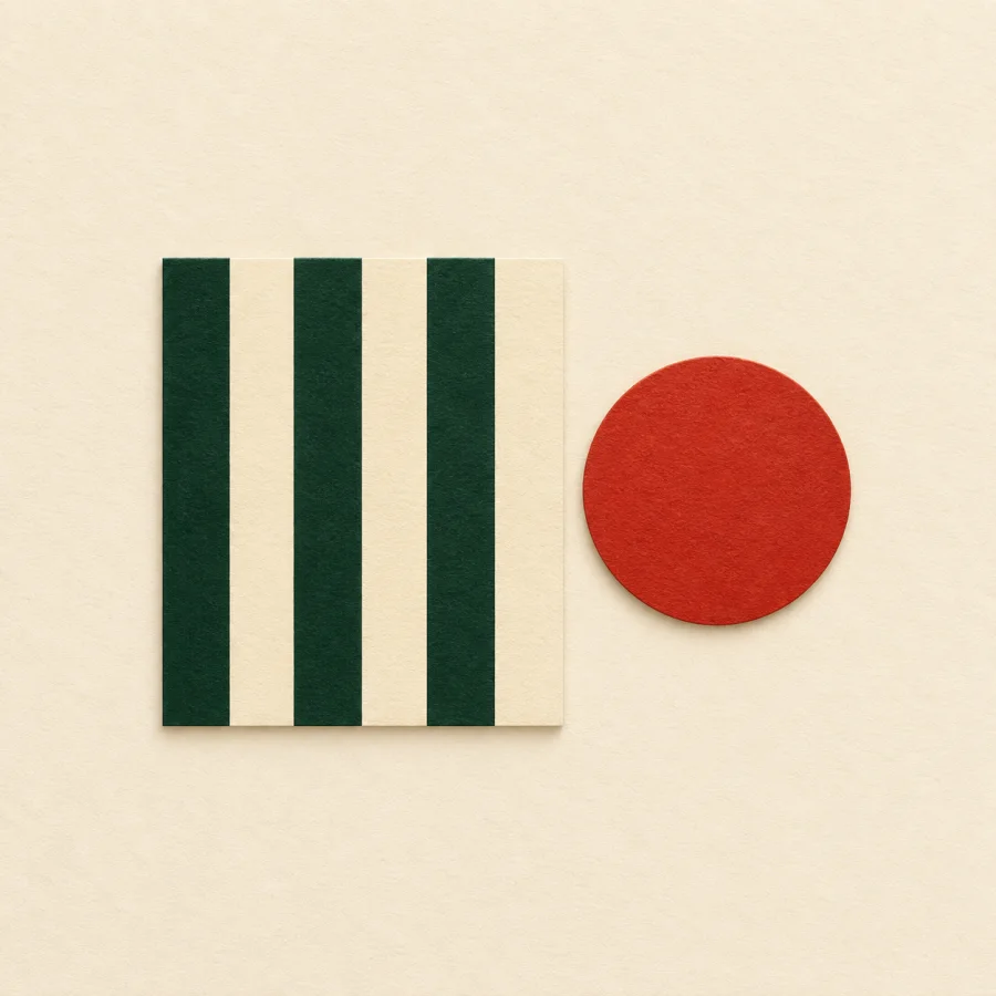 Dark green and cream stripes with sharp clear edges