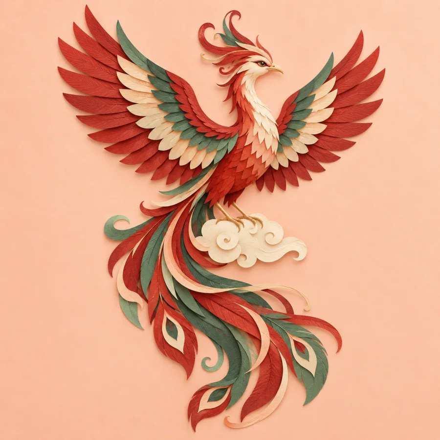 A graceful bird with a long tail on a cloud