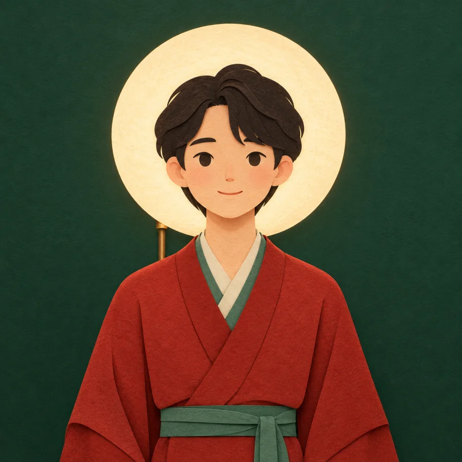 A soft ring of light around a person's head