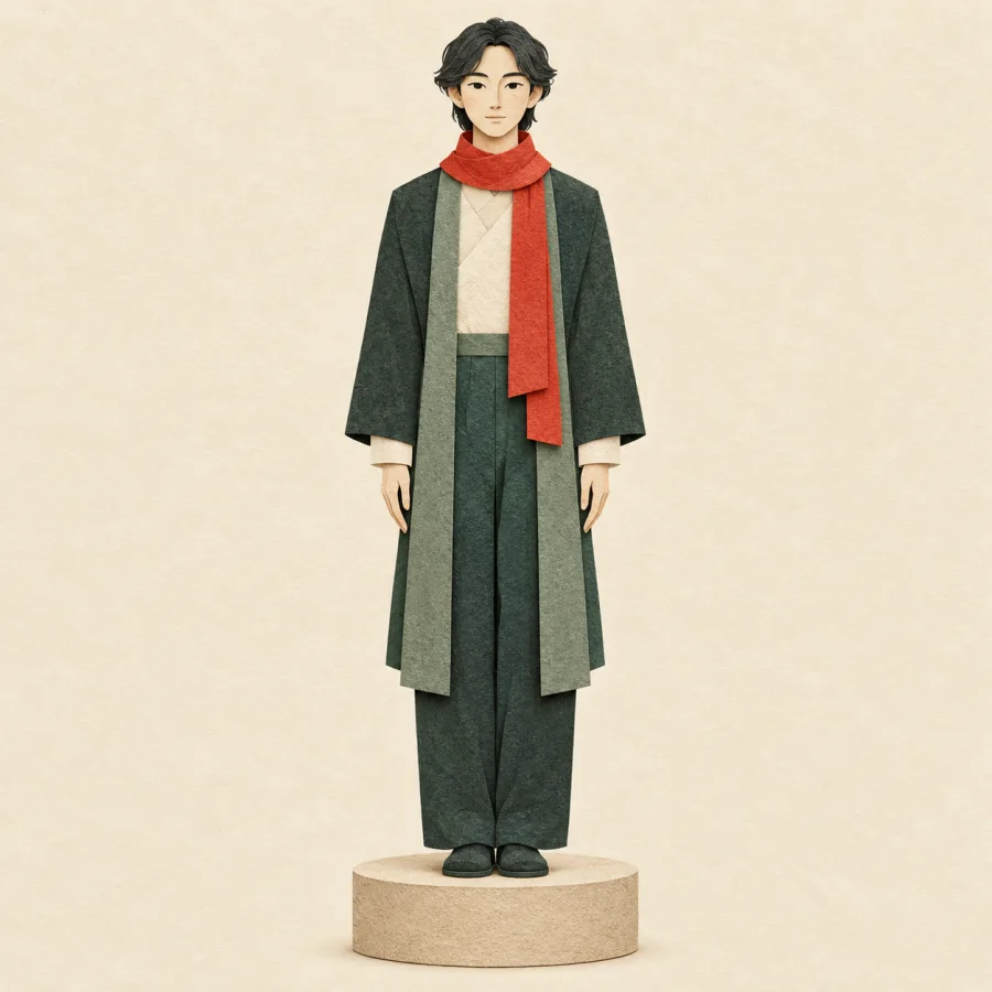 A person stands still on a pedestal like a statue