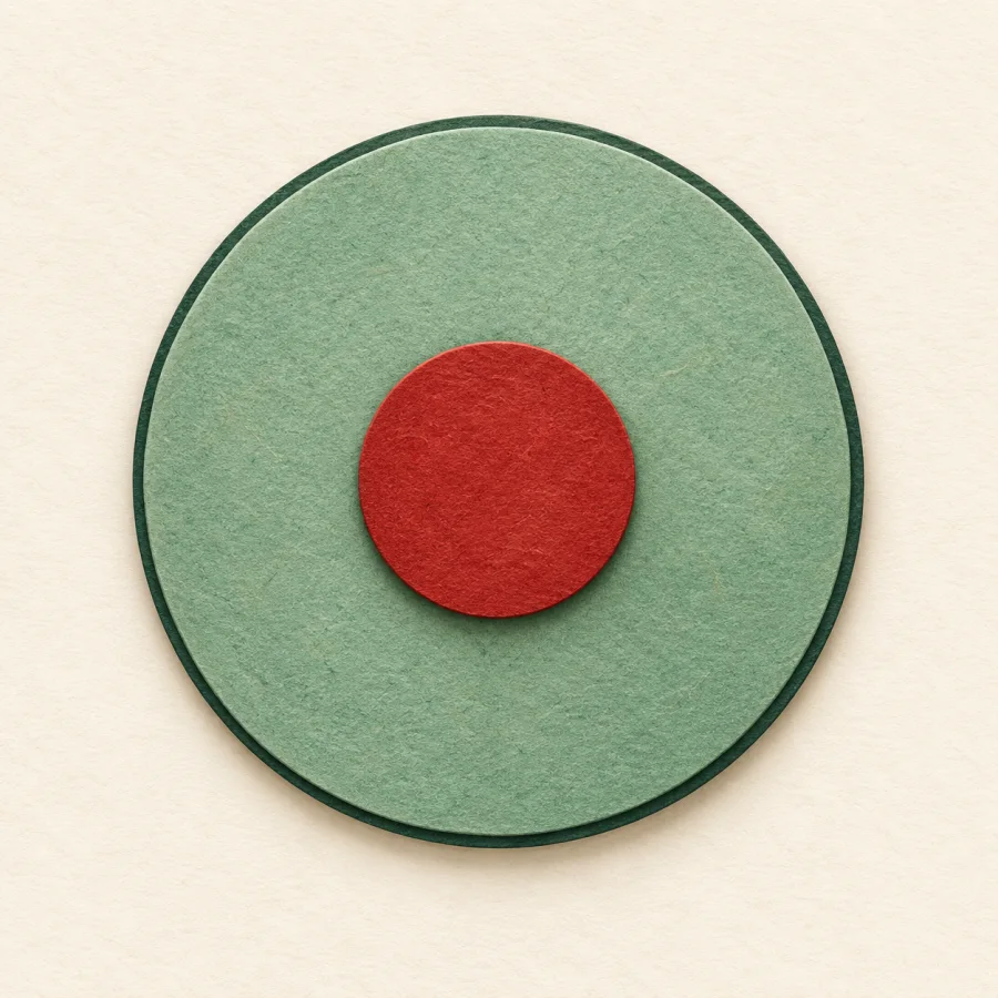 A round cell with a red nucleus in the centre