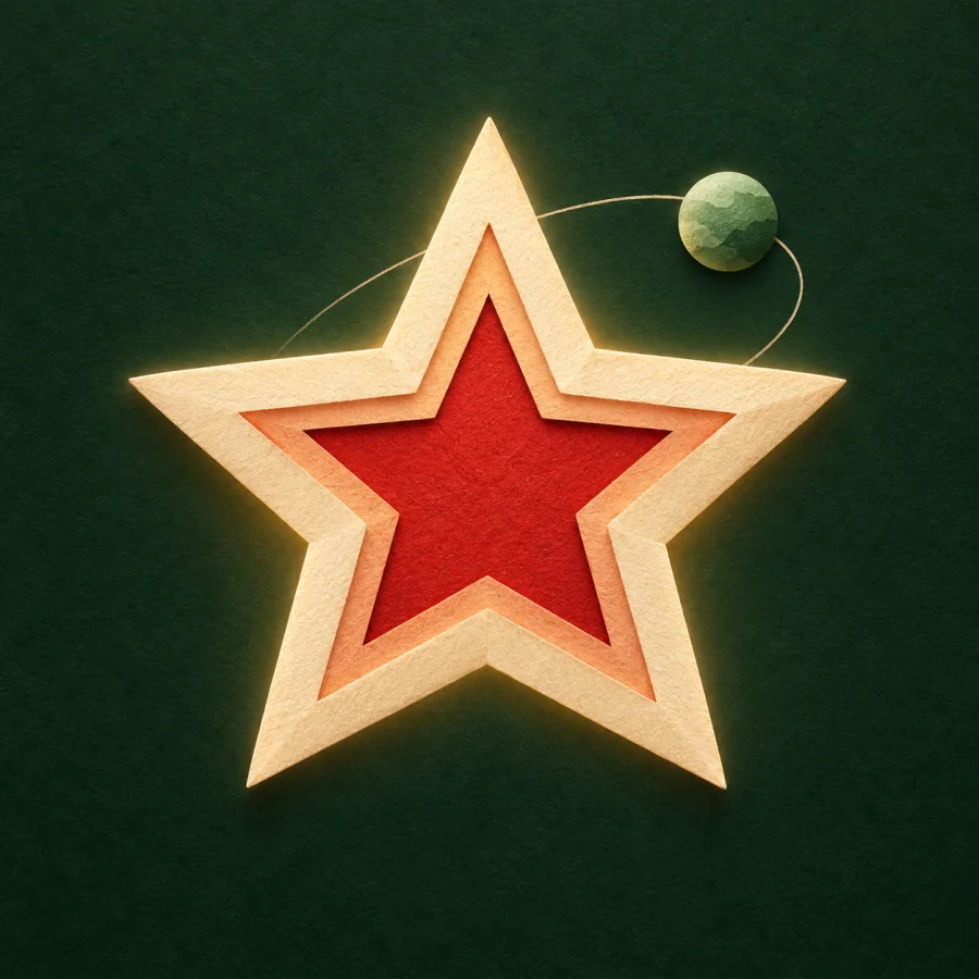 A bright star in a dark sky with a small planet beside it