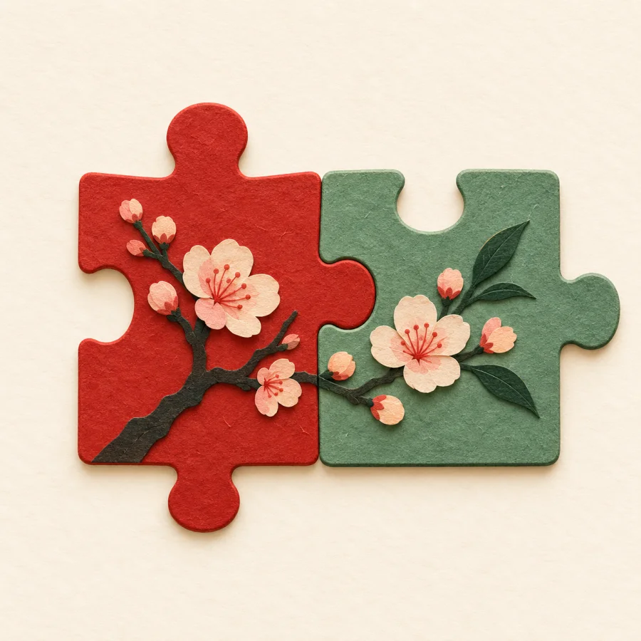 Two puzzle pieces fit together perfectly