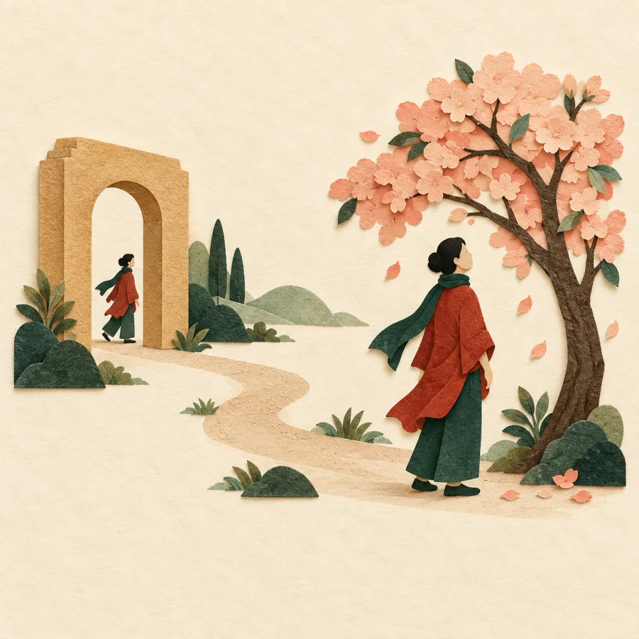 A person walking past a doorway