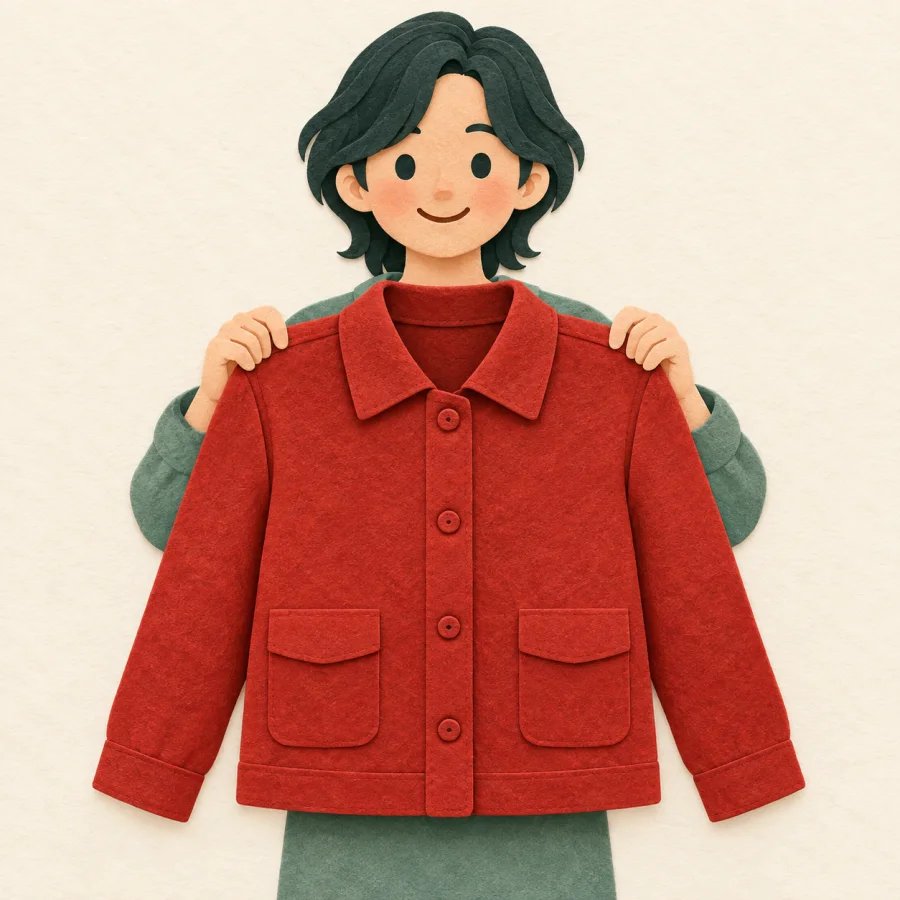 Seseorang sedang memegang jaket