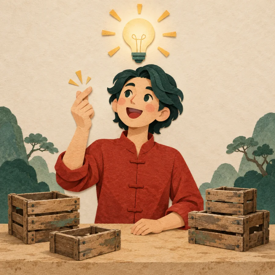 A person snaps their fingers as a lightbulb lights up overhead