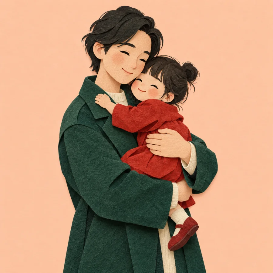A person holding a child close in their arms