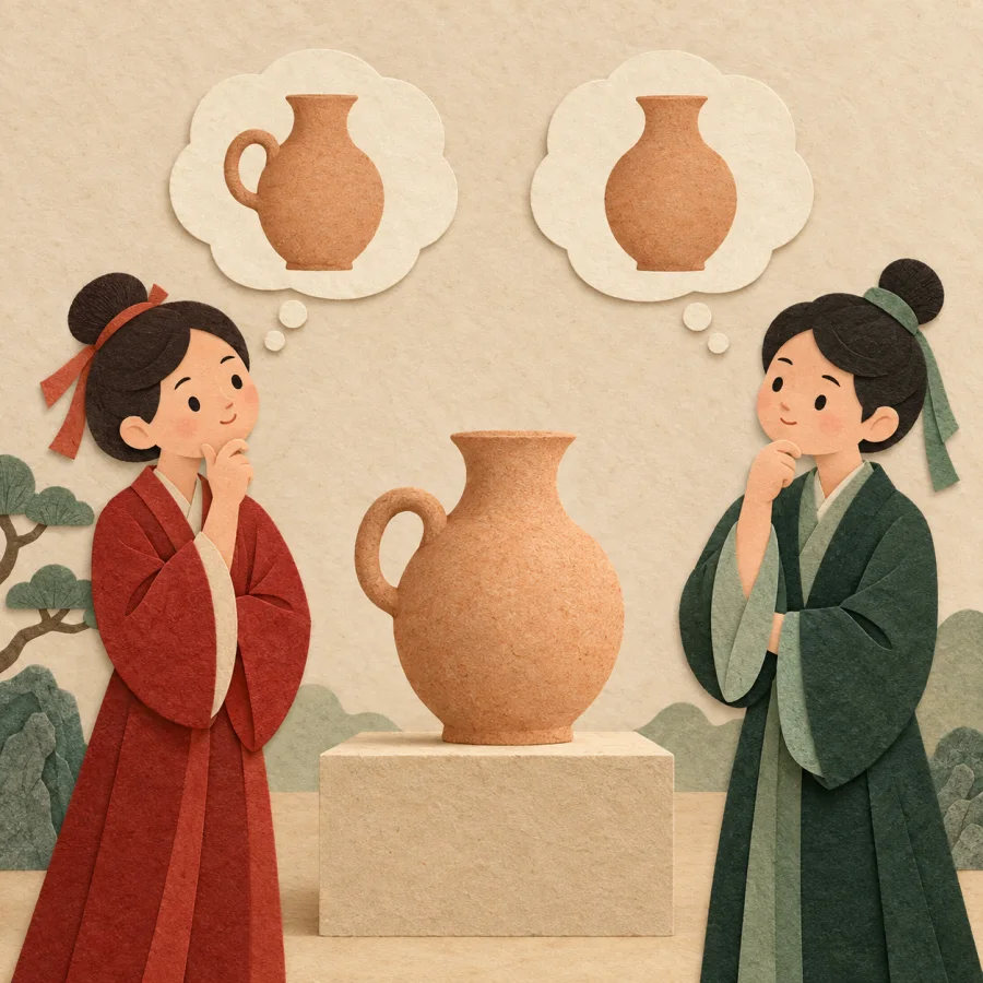คนสองคนกำลังมองแจกันใบเดียวกัน