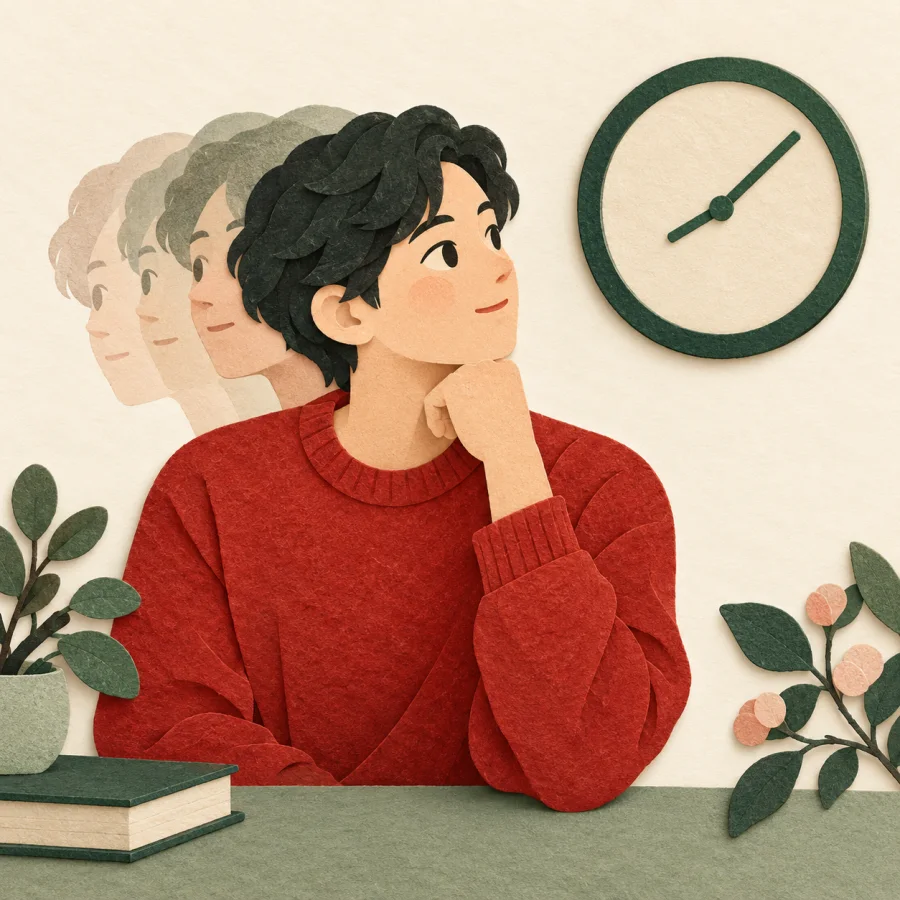 A person glancing at a wall clock again and again