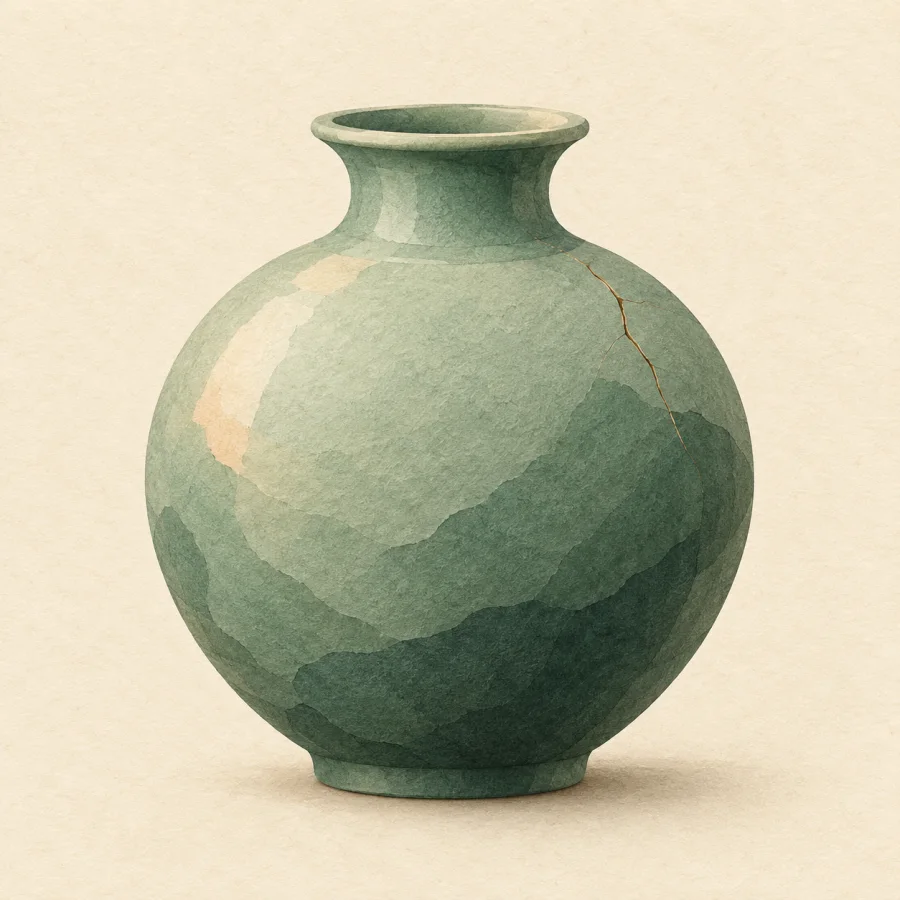 A lovely jade vase with one small crack