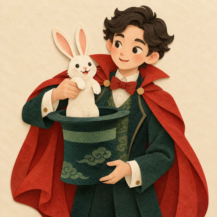 A magician pulling a rabbit out of a hat