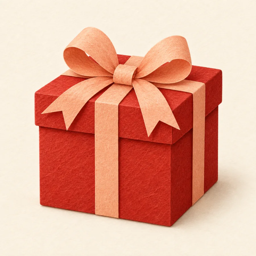A wrapped gift box