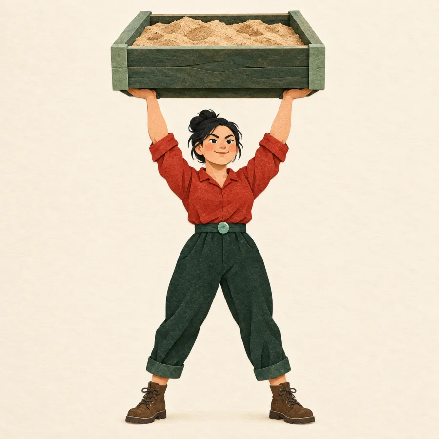 A person lifting a heavy box