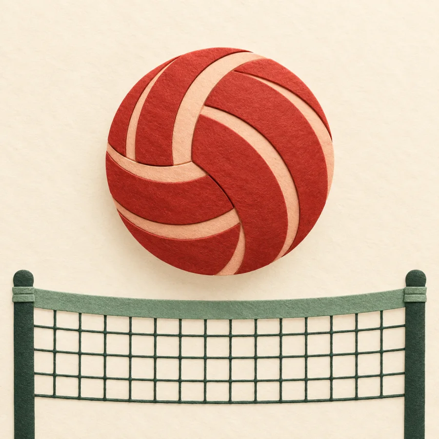Bola voli melayang di atas net