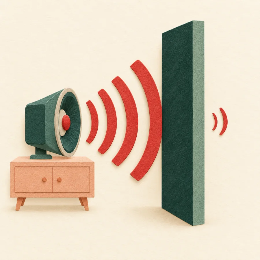Sound waves shrink after passing a thick wall.