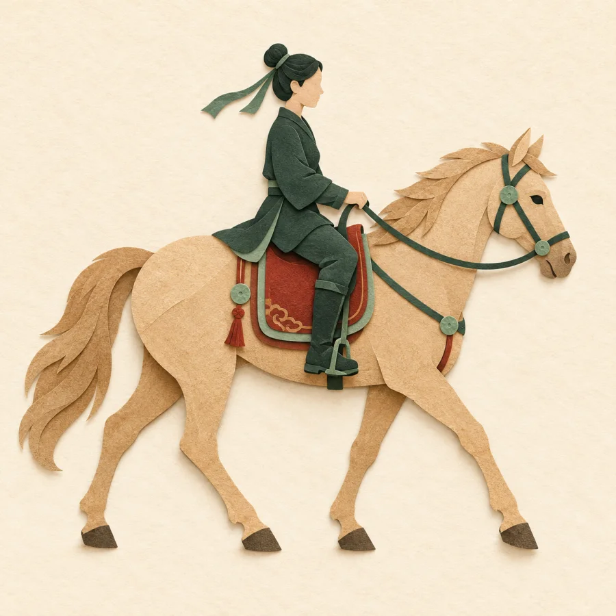 A person riding a horse