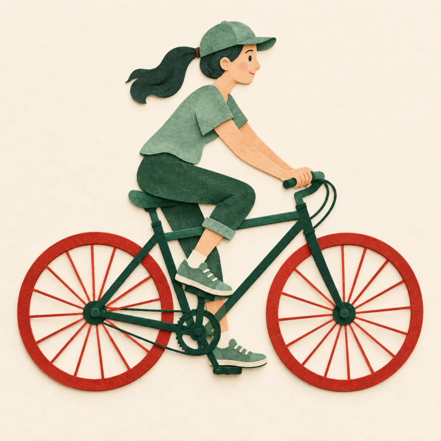 Uma pessoa pedalando uma bicicleta