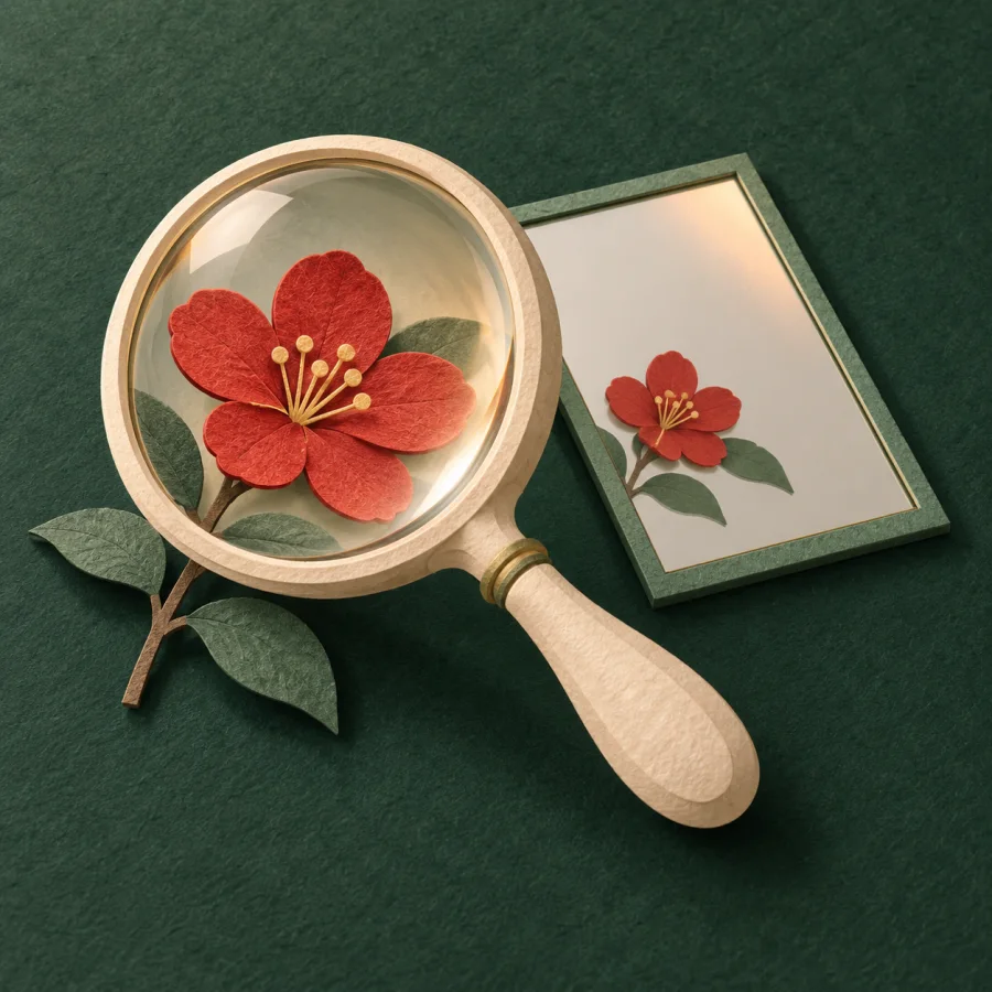 A convex lens and a flat mirror lie on a table