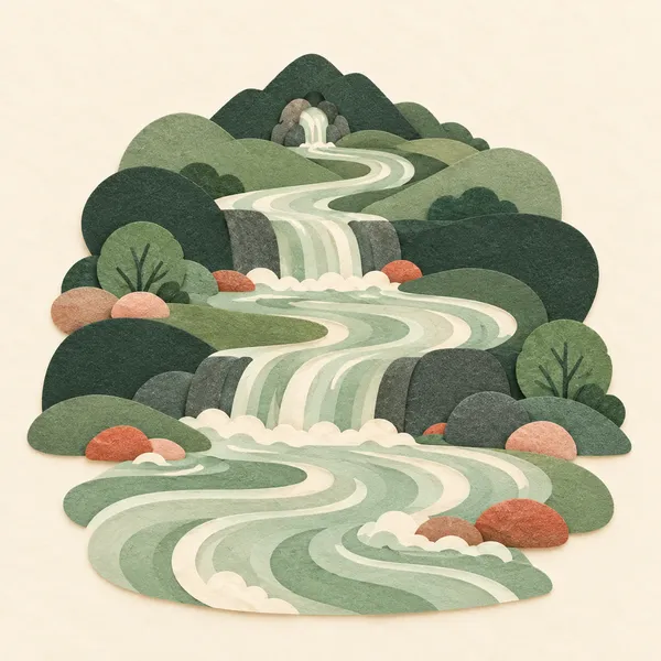 flowing on and on without a break