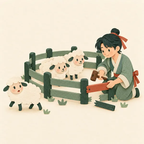 mend the pen after the sheep is lost
