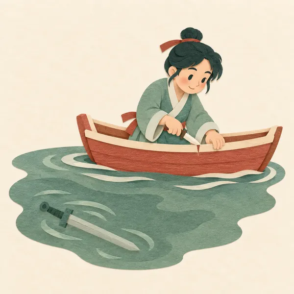 mark the boat to find a dropped sword